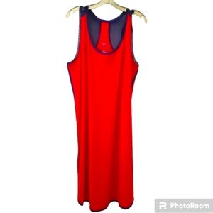 Lane Bryant LIVI Red Blue Mesh Racerback Sleeveless Dress 18/20 Nwt